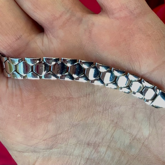 Amazing Italian Made 925 Sterling Silver Panther Style Bracelet - Picture 9 of 15